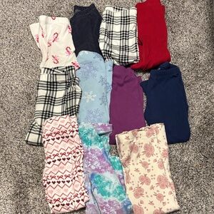 Toddler girl 11 Pack Assorted Cotton Leggings - Red, Purple, Blue, Cream & More